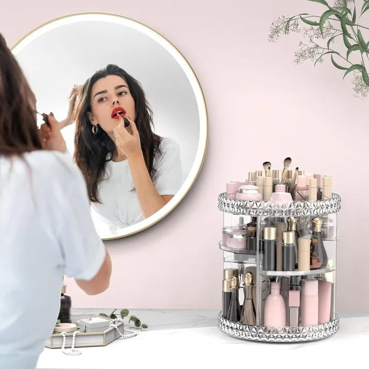 360° Rotatable Acrylic Makeup Organizer Stand